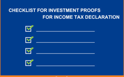 Checklist for Investment  Proofs for Income Tax Declaration